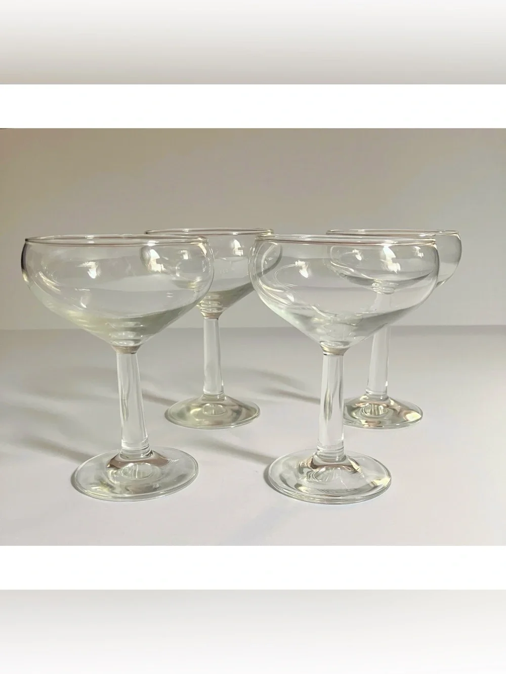 Set of Four Six-Ounce Stemmed Coupe Glasses